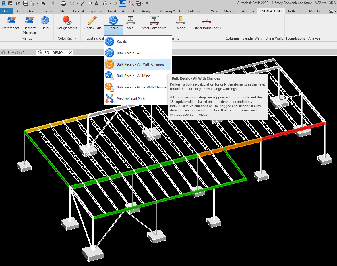 ENERCALC For Revit - Bulk recalculation