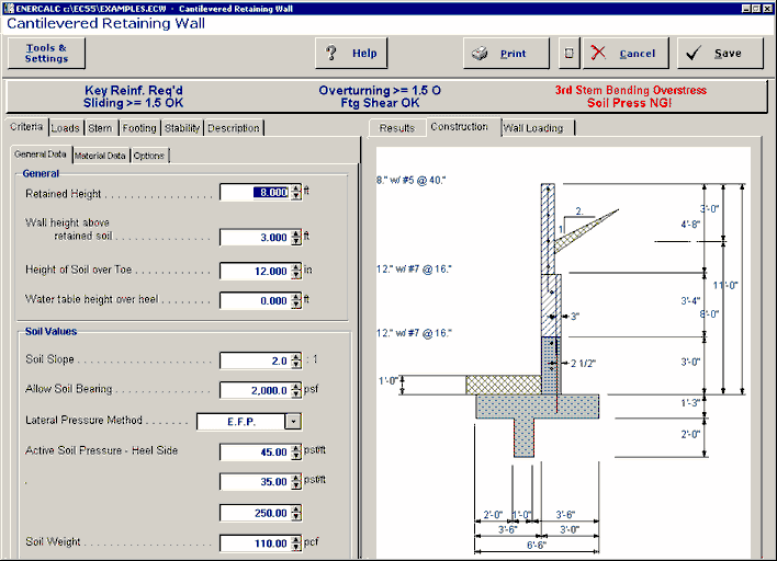Enercalc Version 5 8 Non Cur Retired - Retaining Wall Footing Depth Calculator