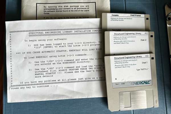 ENERCALC 4.2 floppy disks